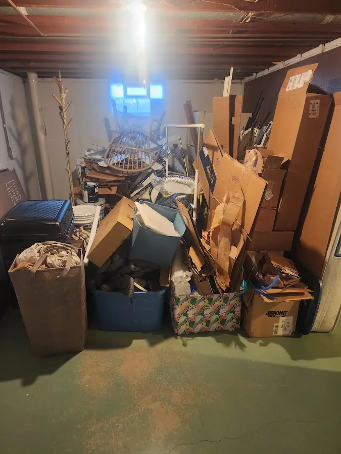 Roll-off dumpster container at job site for 15 Yard Dumpster Rental in Douglass Hills